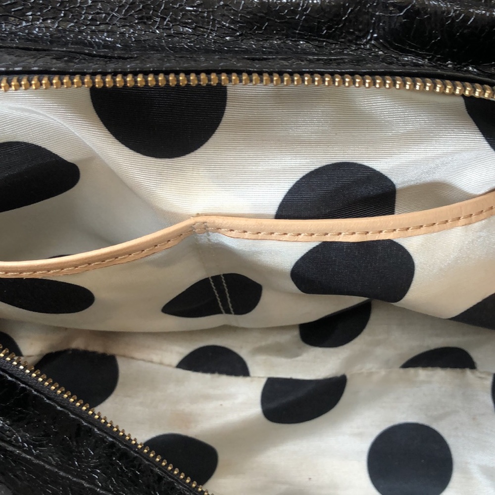 Kate Spade Black Patent Leather Two Tone Handbag - Picture 9 of 10